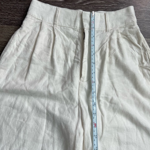 Abercrombie & Fitch linen blend wide leg white trousers pants - Picture 8 of 10